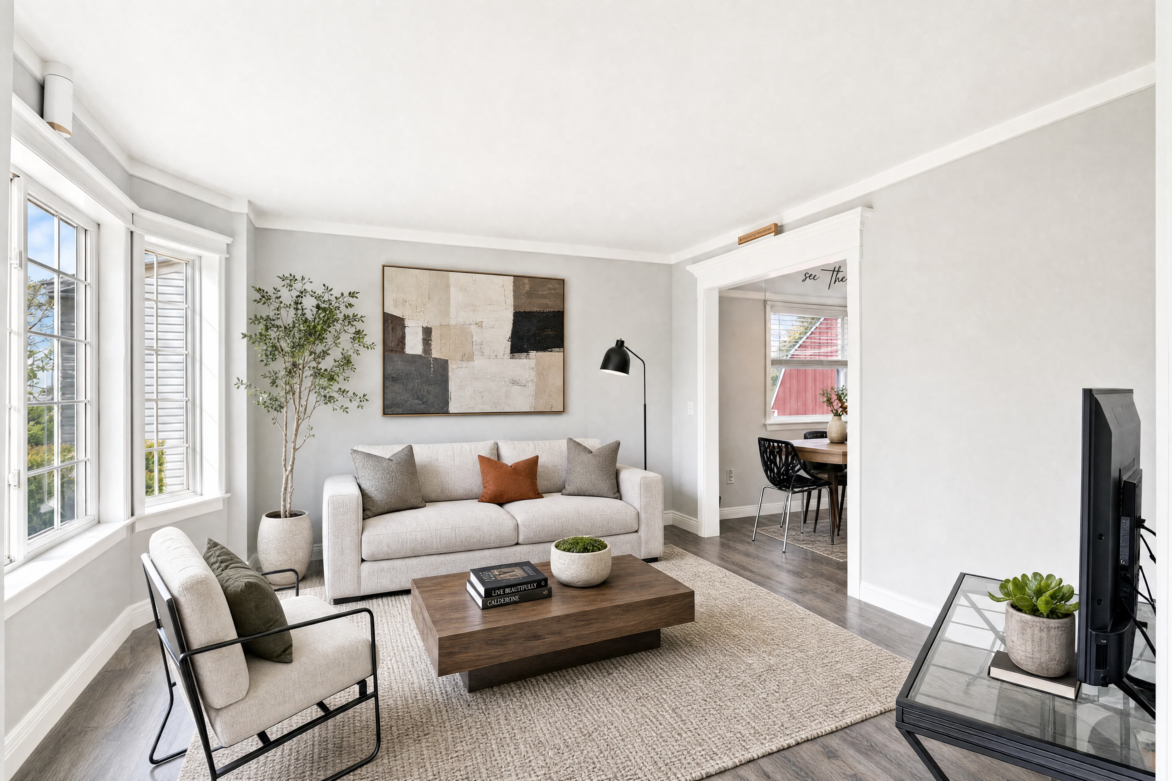 Same room staged in Modern style — angle 01, after