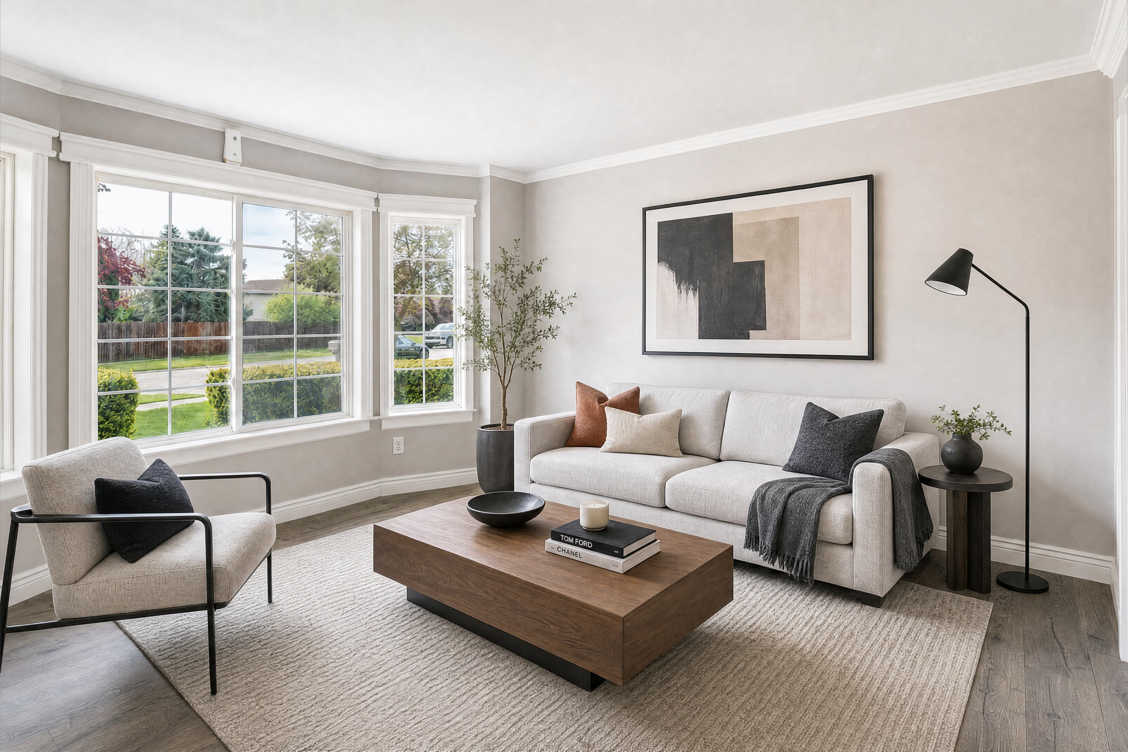 Same room staged in Modern style — angle 02, after